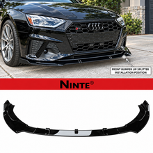 NINTE For 2020-2022 Audi A4 S4 Front Lip ABS Painted 3 Pieces Lower Bumper Splitter
