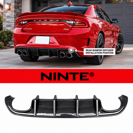 NINTE For 2015-2023 Dodge Charger Quad Exhaust Rear Diffuser NOT for Wide body - NINTE