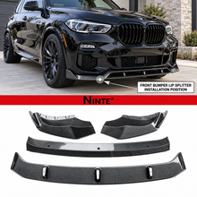 NINTE For 2019-2023 BMW G05 X5 M-Sport 4pc ABS Front Lip Front Bumper Splitters