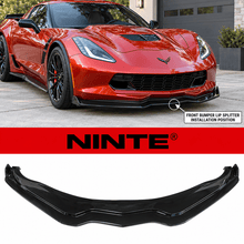 NINTE Front Bumper Lip Splitter For 2014-2019 Chevy Corvette C7 Z06 Stingray Grand Sport Stage 2 Front Lip Front Bumper Chin Splitter - NINTE