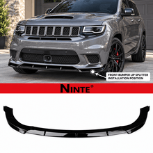 NINTE Front Lip Spoiler For 2014-2021 Jeep Grand Cherokee SRT/2018-2021 Trackhawk Front Bumper Lip Spoiler Splitter Guard Bodykit Glossy Black ABS 3Pcs - NINTE