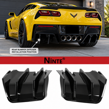 NINTE STG 3 Big Fin Rear Diffuser FOR 2014-2019 Chevrolet Corvette C7 Gloss Black