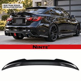 NINTE 2014–2024 Infiniti Q50 Rear Spoiler One Piece PSM Style Without Logo - NINTE