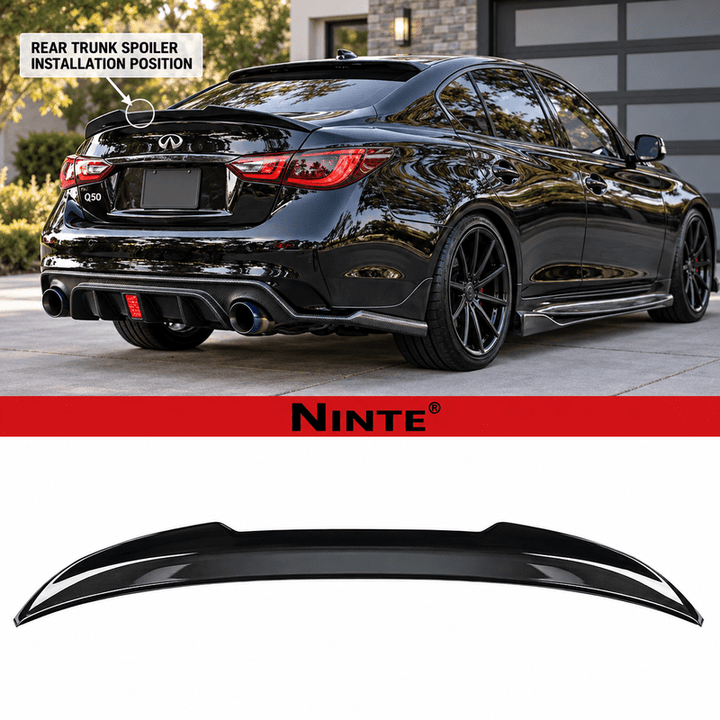 NINTE 2014–2024 Infiniti Q50 Rear Spoiler One Piece PSM Style Without Logo - NINTE