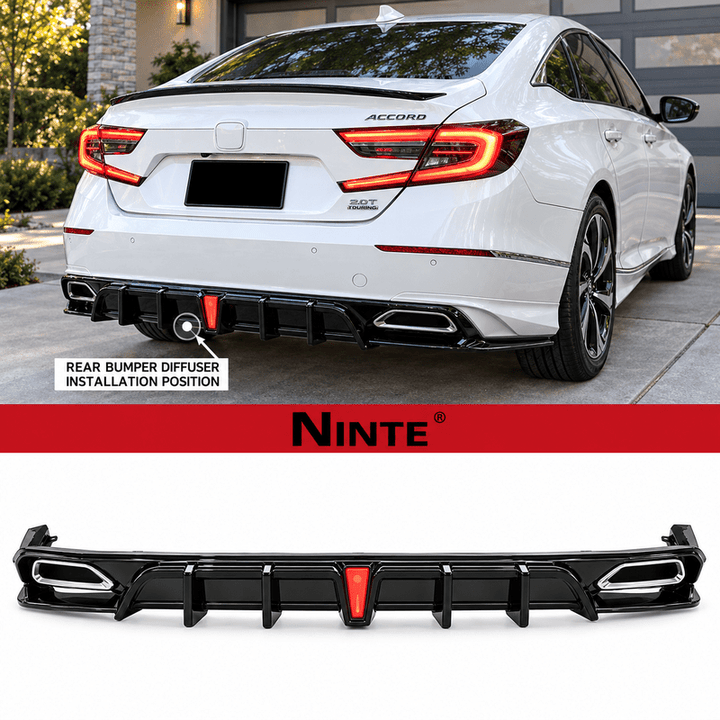 NINTE Yoder V2 Style Rear Diffuser For 2018-2022 Honda 10th Gen Accord - NINTE