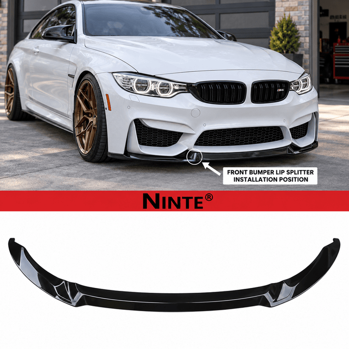 NINTE For 2015-2020 Fits BMW F80 M3 F82 F83 M4 1 Piece Style Front Bumper Lip Front Lower Diffuser - NINTE