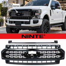 NINTE Front Bumper Grille for 2020-2023 Ford F250 F350 Super Duty ABS Gloss Black - NINTE