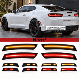 NINTE Smoked LED For 2016-2023 Chevy Camaro Front Rear Side Marker Lights - NINTE