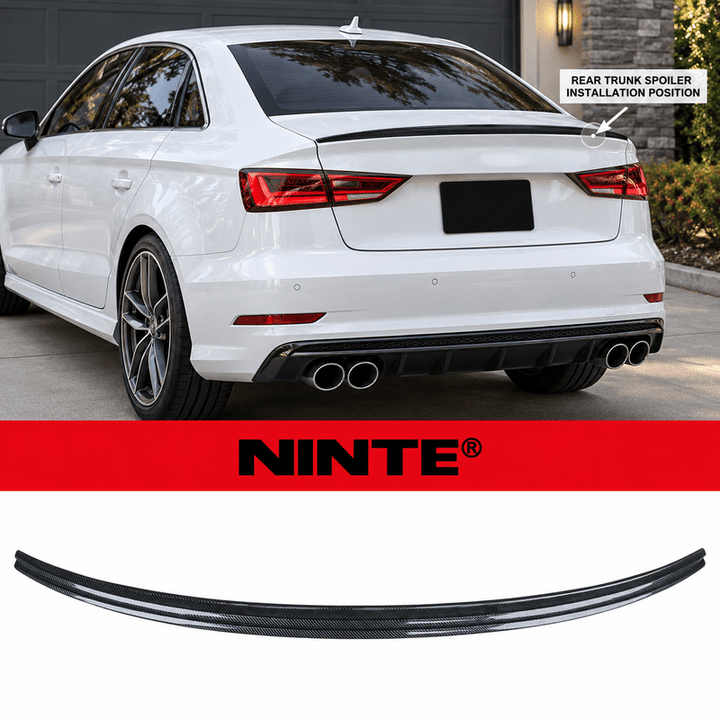 NINTE For 2013-2020 Audi A3 S3 RS3 Sedan 4 Door Trunk Spoiler Wing ABS Painted Accessories Exterior - NINTE
