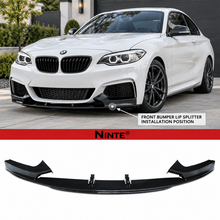 Laden Sie das Bild in den Galerie-Viewer, NINTE Front Bumper Lip Splitter for 2014-2021 BMW 2 Series F22/F23 M Sport – Low-Slung Sport Aero - NINTE