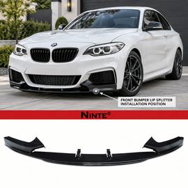 NINTE Front Bumper Lip Splitter for 2014-2021 BMW 2 Series F22/F23 M Sport – Low-Slung Sport Aero - NINTE
