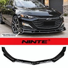 Charger l'image dans la galerie, NINTE For 2016-2024 Chevrolet Malibu Front Lip ABS 3PCs Front Bumper Splitters - NINTE