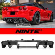 NINTE Rear Bumper Lip Splitter Kit Fit for Chevrolet Corvette C6 2005-2013 Painted Gloss Black ABS Plastic Without Logo - NINTE