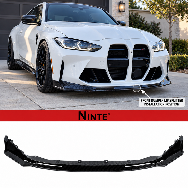 NINTE  Front Bumper Lip Kit  For BMW G80 M3 G82 G83 M4 2021-2026 Front Bumper Lip Kit 3PC