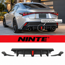 NINTE For Lexus IS300 IS350 2021-2025 JDM Glossy Black Rear Bumper Diffuser W/ Led Light