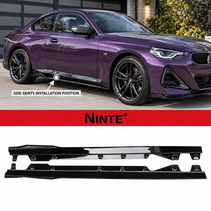 NINTE BLADE Style Side Skirts For 2022-2025 BMW 2 Series G42 230i M240i Extension Lip Splitters - NINTE