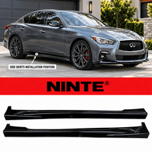 Charger l'image dans la galerie, NINTE Side Skirt Rocker Panel Splitters for 2014-2024 Infiniti Q50 – Low, Wide Aero Profile - NINTE