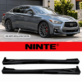 NINTE Side Skirt Rocker Panel Splitters for 2014-2024 Infiniti Q50 – Low, Wide Aero Profile - NINTE