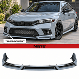 NINTE Front Lip For 2022-2024 Honda Civic Sedan/Hatchback Yofer V3 Style Bumper Spliter Chin