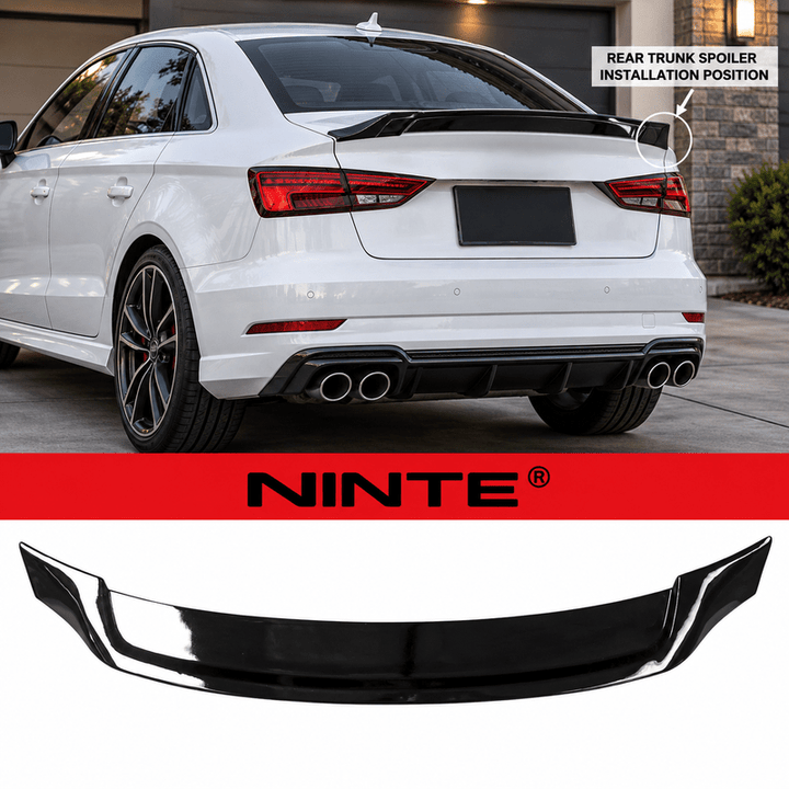NINTE R-Style Rear Trunk Spoiler Wing for 2014-2020 Audi A3/S3/RS3 Quattro – Sculpted Sport Profile - NINTE