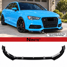 NINTE Front Bumper Lip For 2014-2016 Audi S3 A3 S Line Painted Spoiler Splitter - NINTE