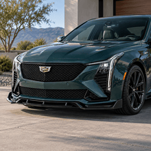 NINTE Front Bumper Lip Splitter Kit Fit for Cadillac CT5-V 2024-2026 Painted Gloss Black 3-Piece Sport Style Without Logo - NINTE