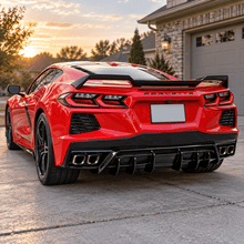NINTE Rear Bumper Lip Diffuser Splitter Fit for Chevy Corvette C8 2020-2026 Painted Gloss Black ABS One Piece Sport Style Without Logo - NINTE