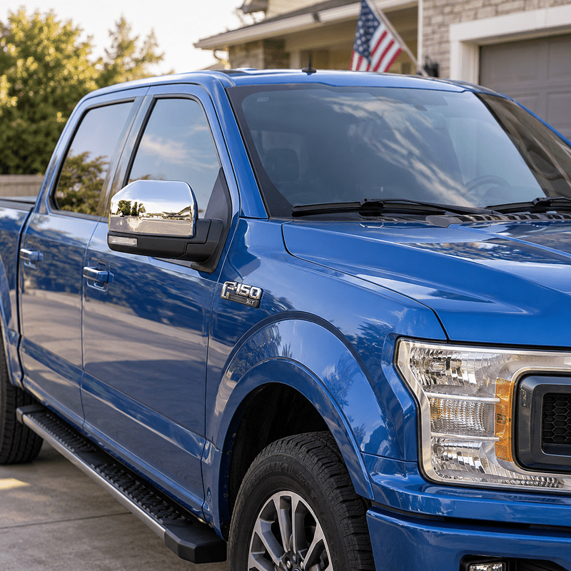 NINTE Mirror Caps for 2015-2020 Ford F-150, Non-Tow Top-Half Covers, 2-Piece - NINTE
