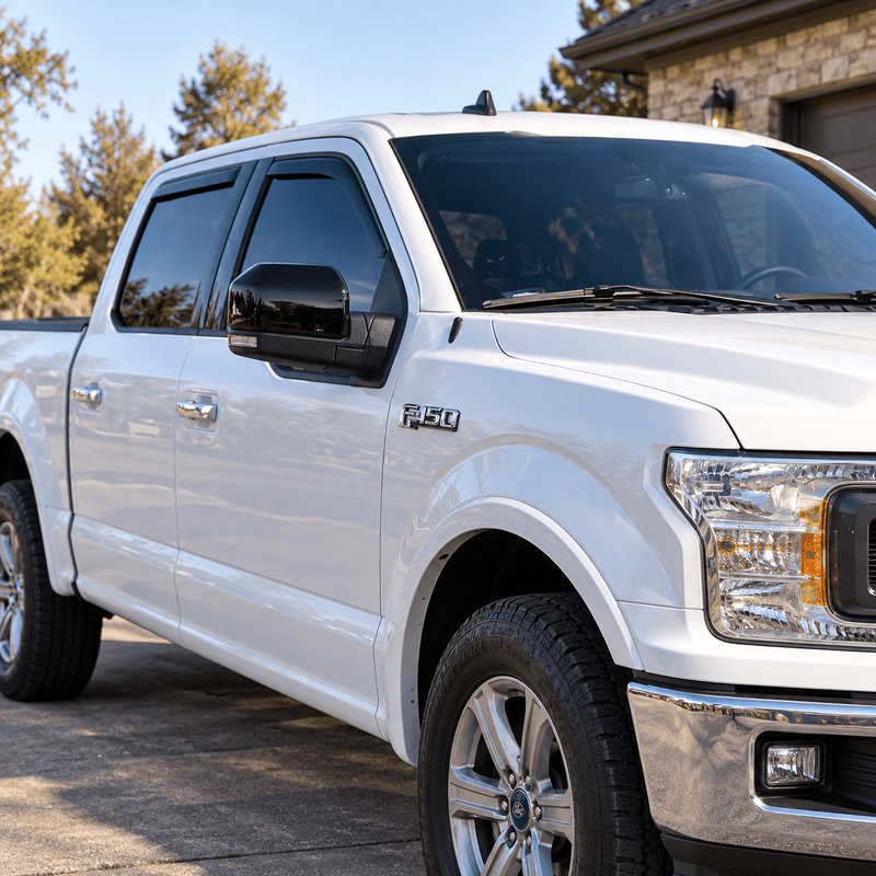 NINTE Mirror Caps for 2015-2020 Ford F-150, Non-Tow Top-Half Covers, 2-Piece - NINTE
