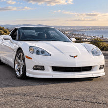 NINTE Front Bumper Lip Splitter Kit Fit for Corvette C6 Base Model 2005-2013 Painted Gloss Black ABS Plastic 3-Piece ZR1 Style