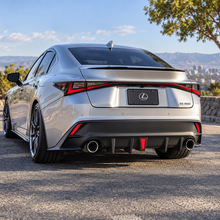 NINTE For Lexus IS300 IS350 2021-2025 JDM Glossy Black Rear Bumper Diffuser W/ Led Light