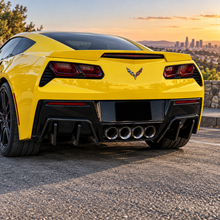 NINTE STG 3 Big Fin Rear Diffuser FOR 2014-2019 Chevrolet Corvette C7 Gloss Black