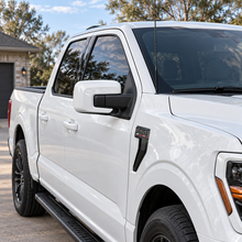 NINTE Side Mirror Cover Caps Fit for Ford F-150 2021-2025 Painted Gloss Black One Piece without Turn Signal Holes Without Logo