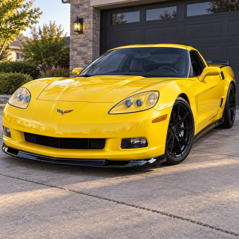 NINTE ZR1-Style Front Bumper Lip Splitter for 2005-2013 Chevrolet Corvette C6 Base – Track-Inspired Aero - NINTE
