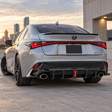 NINTE For Lexus IS300 IS350 2021-2025 JDM Glossy Black Rear Bumper Diffuser W/ Led Light
