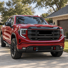 NINTE Front Upper Grille Hood Bulge Cover Molding Trim fit for 2022-2026 GMC Sierra 1500 Painted Gloss Black One Piece Overlay Sport Style Without Logo - NINTE