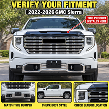 Laden Sie das Bild in den Galerie-Viewer, Front Grille Upper Top Molding Trim Piece Fit for GMC Sierra 1500 2022-2026 Chrome One Piece Style Without Logo