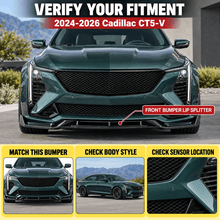 NINTE Front Bumper Lip Splitter Kit Fit for Cadillac CT5-V 2024-2026 Painted Gloss Black 3-Piece Sport Style Without Logo - NINTE