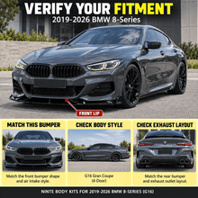 NINTE Side Skirts Splitter Rocker Panels Fit for BMW 8 Series G14 G15 840i M850i 2018+ Painted Gloss Black One Piece AC Style Without Logo - NINTE