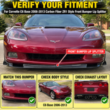 Load image into Gallery viewer, NINTE ZR1-Style Front Bumper Lip Splitter for 2005-2013 Chevrolet Corvette C6 Base – Track-Inspired Aero - NINTE
