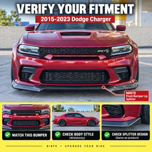 NINTE Front Bumper Lip Splitter for 2015-2023 Dodge Charger SRT Widebody – Aggressive Sport Aero - NINTE