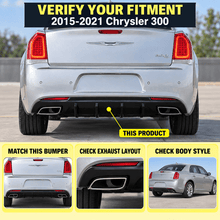 NINTE Rear Diffuser For 2015-2021 Chrysler 300 Dual Rectangle Exhaust Opening Rear Bumper Lip - NINTE
