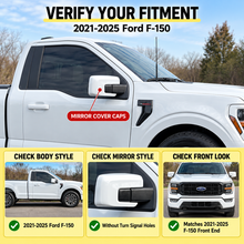 NINTE Side Mirror Cover Caps Fit for Ford F-150 2021-2025 Painted Gloss Black One Piece without Turn Signal Holes Without Logo