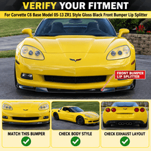 Load image into Gallery viewer, NINTE ZR1-Style Front Bumper Lip Splitter for 2005-2013 Chevrolet Corvette C6 Base – Track-Inspired Aero - NINTE