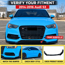 NINTE Front Bumper Lip For 2014-2016 Audi S3 A3 S Line Painted Spoiler Splitter - NINTE
