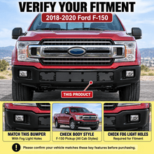 NINTE Front Bumper Face Bar Shell Fit for Ford F-150 2018-2020 Pickup with Fog Light Holes Matte Black Without Logo - NINTE