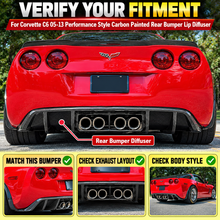 NINTE Rear Bumper Lip Splitter Kit Fit for Chevrolet Corvette C6 2005-2013 Painted Gloss Black ABS Plastic Without Logo - NINTE