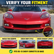 Load image into Gallery viewer, NINTE ZR1-Style Front Bumper Lip Splitter for 2005-2013 Chevrolet Corvette C6 Base – Track-Inspired Aero - NINTE