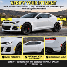 NINTE Smoked LED For 2016-2023 Chevy Camaro Front Rear Side Marker Lights - NINTE