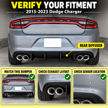 NINTE For 2015-2023 Dodge Charger Quad Exhaust Rear Diffuser NOT for Wide body - NINTE